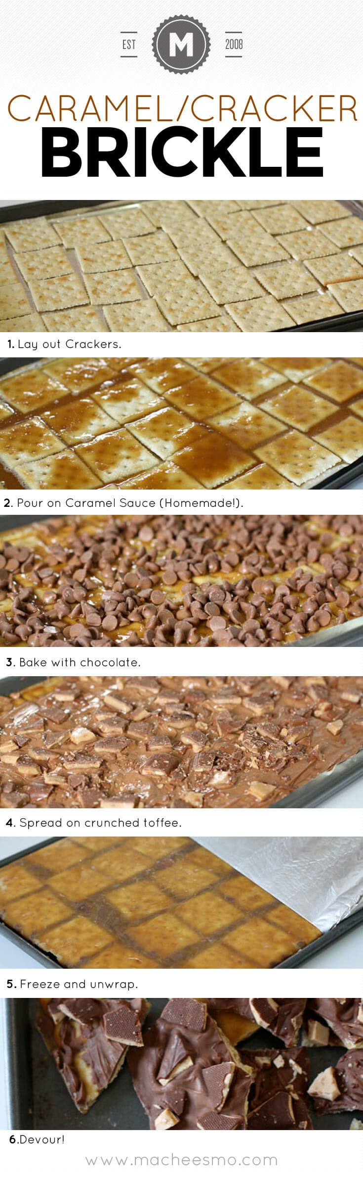 This cracker and caramel chocolate brickle is probably the most addictive sweet snack I know how to make. It only has a few ingredients but there are a few tricks to assembly!