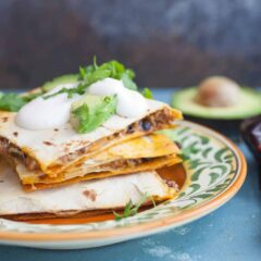 Three Chile Quesadillas: My dream quesadilla with beef, beans, and mushrooms plus a just-spicy-enough three chile spice mix! | macheesmo.com