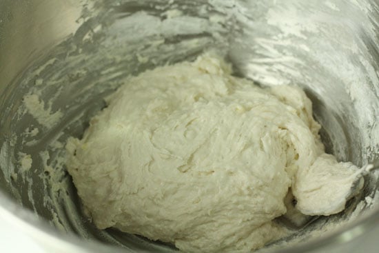 Should be like a thick pancake batter.