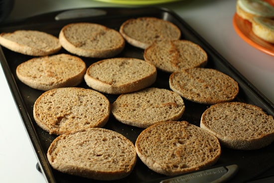 toasted buns for Breakfast Sandwiches