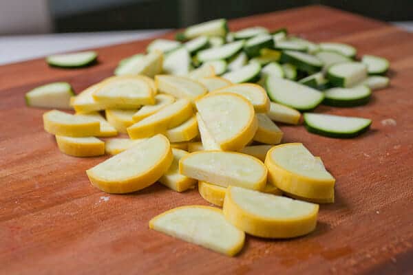 Squash and Zucchini for carbonara.