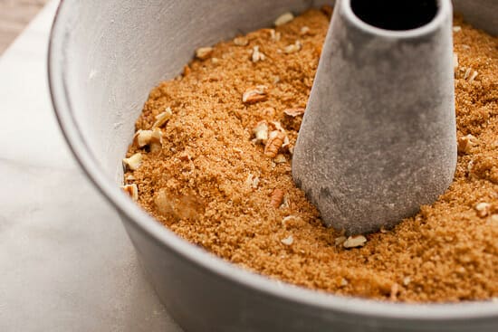 Coffee coffee cake streusel layer.