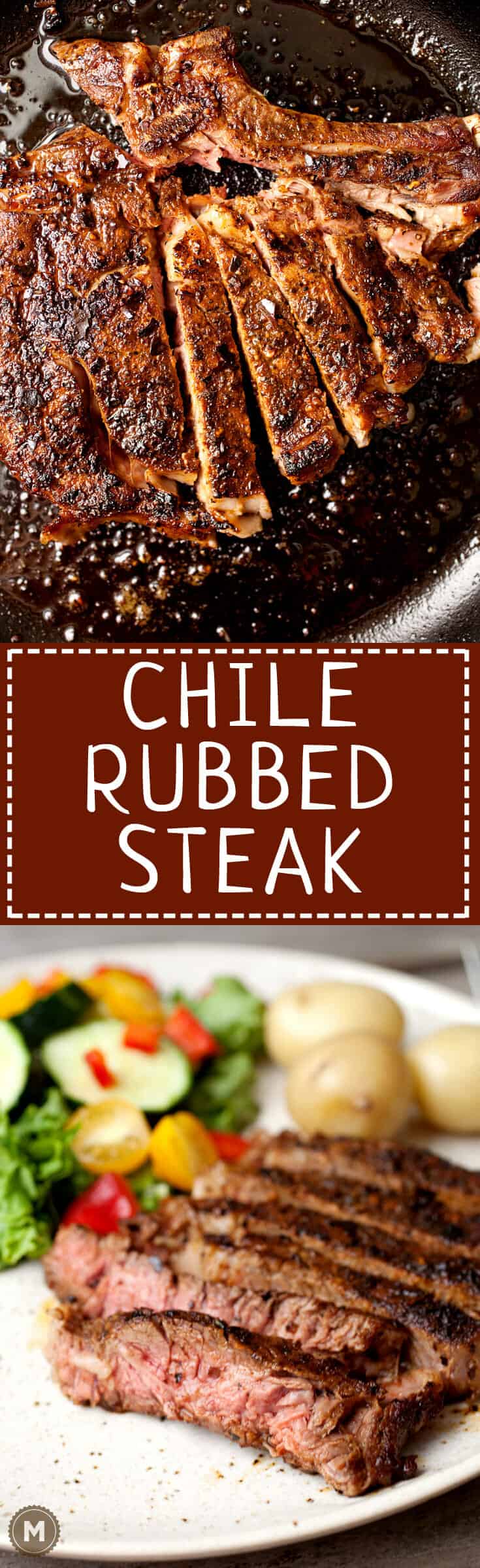 Chile Rubbed Steak: Roasted chiles mashed into a coarse chile powder is the perfect topping for a good steak! Here's how to do it! | macheesmo.com