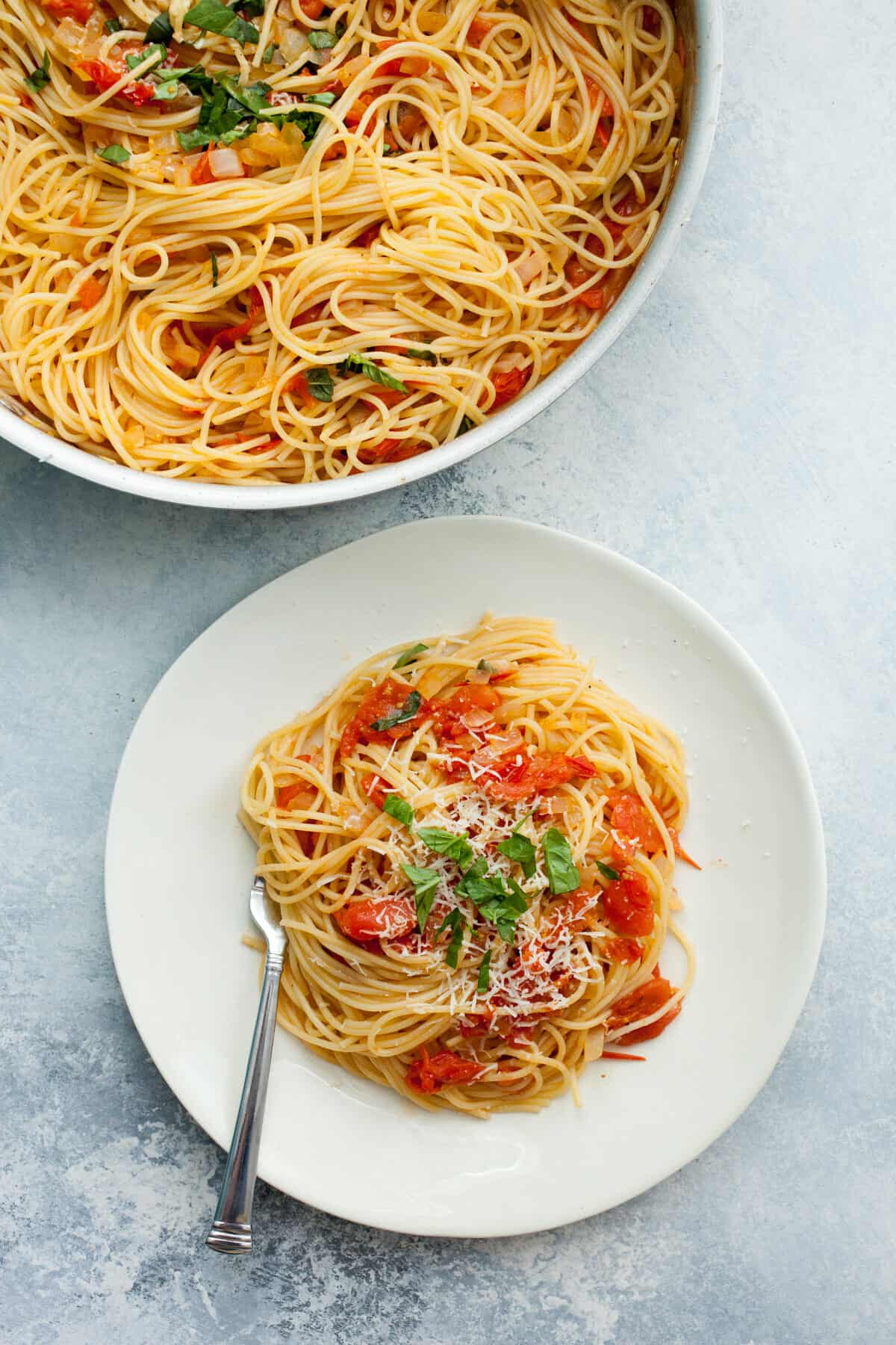 Cherry Tomato Pasta with fresh tomatoes.