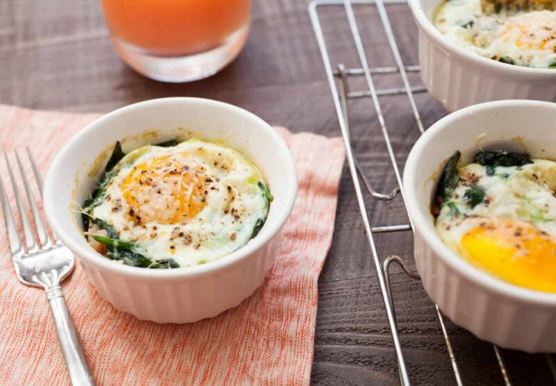 Bacon and Spinach Baked Eggs