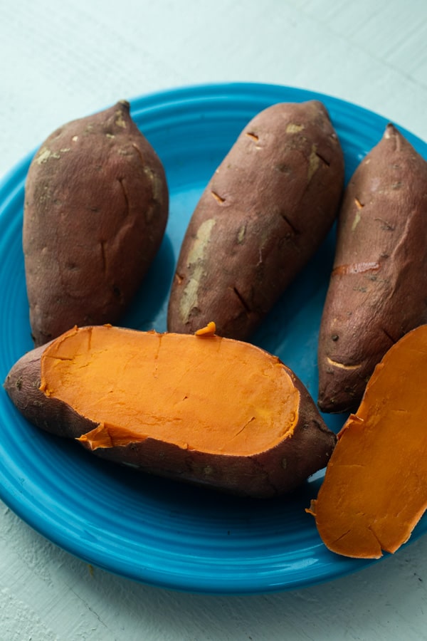 Prepping Sweet Potatoes - Double-baked sweet potatoes