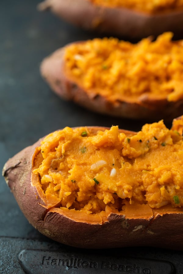 Finished Double-Baked Sweet Potatoes