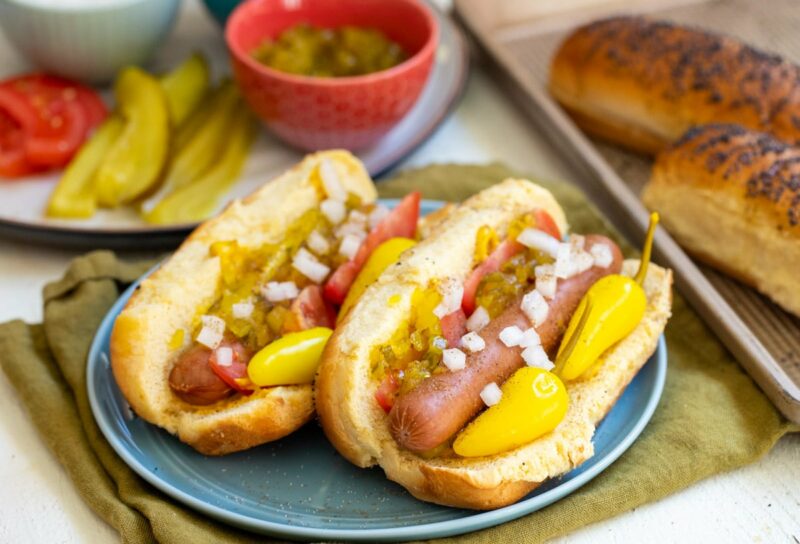 Homemade Chicago Style Hot Dogs