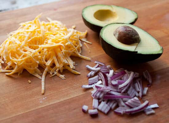 Fillings for the chile relleno burrito.