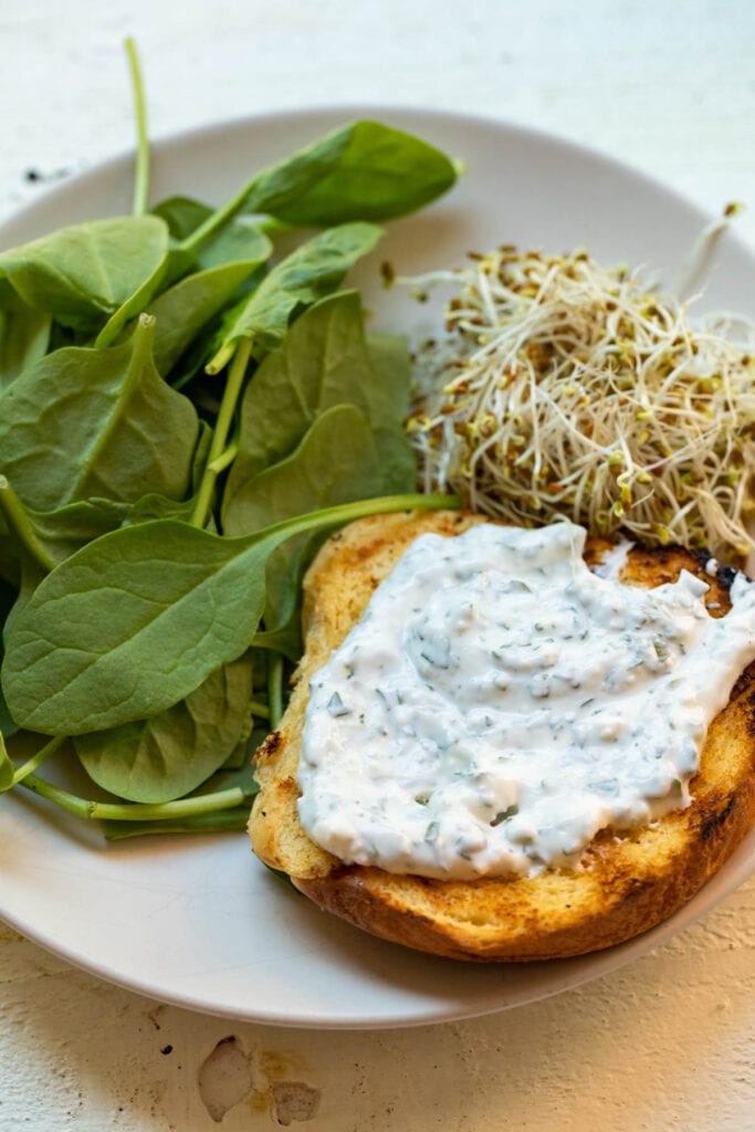 Green Goddess burger ready to assemble.