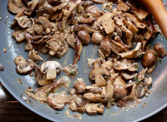 creamed mushrooms on toast.