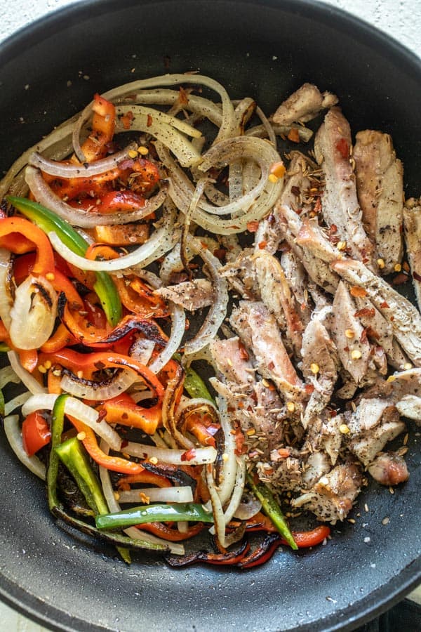 Cooking Fajitas - Leftover Turkey Fajitas