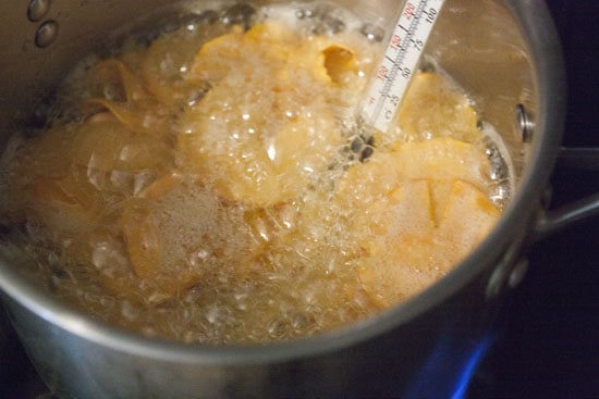 frying the Sweet Potato Chips