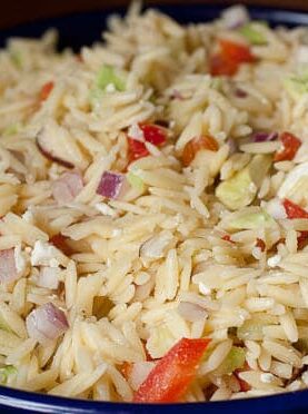 Greek Orzo Salad recipe from Macheesmo