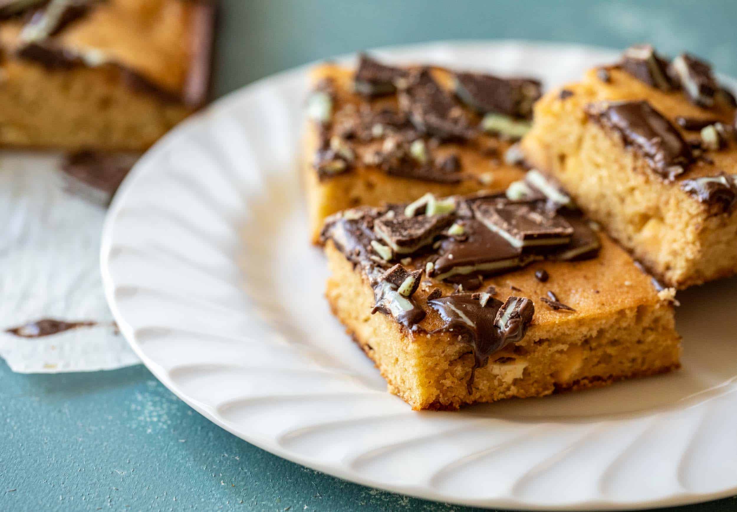 Andes Mint Blondies Recipe with White Chocolate ~ Crunch Time Kitchen