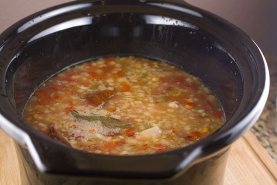 after cooking - Crockpot Chicken Tortilla Soup