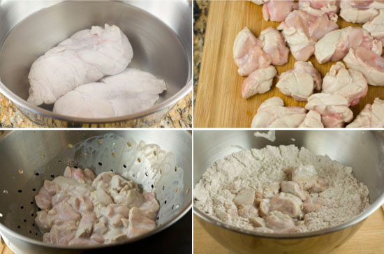 prepping sweetbreads for Sweetbreads Po Boys