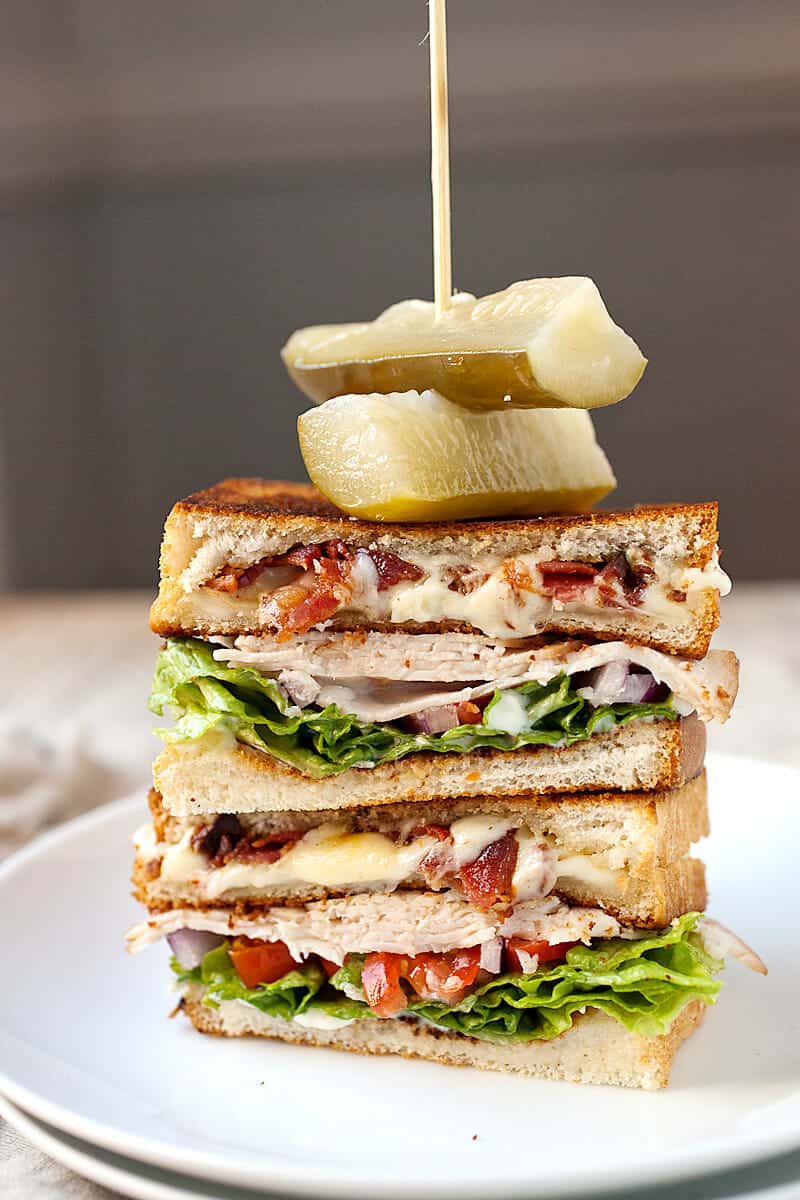 Grilled Cheese Club Sandwich: For the sandwich lover that just can't decide, this is the answer. Half grilled cheese and half turkey club, this is my new favorite lunch. As easy to make as either of the halves and doubly delicious. | macheesmo.com