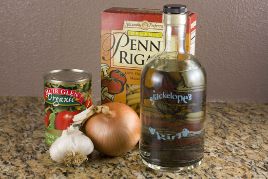 ingredients for Gin Penne Pasta