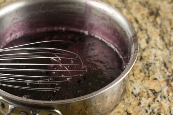 reducing the wine for Red Wine Syrup
