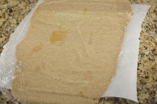 rolled sheet of Homemade Bran Flakes