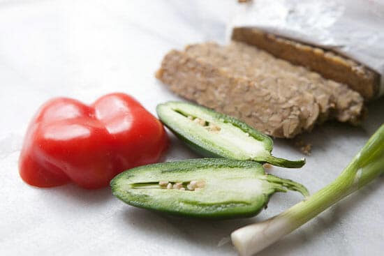 Gettin' spicy, ingrediants for tempeh scramble