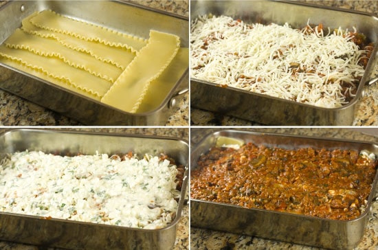 how to freeze lasagna - building it