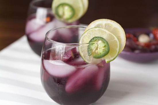 pretty glass of Spicy Sangria