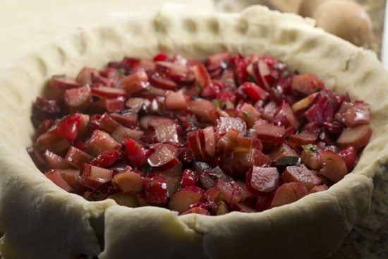 filled pie - Plum Rhubarb Pie