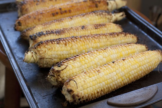 charred corn for Roasted Corn Salsa