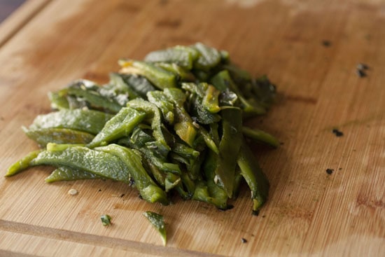 chopped for Rajas Poblanas