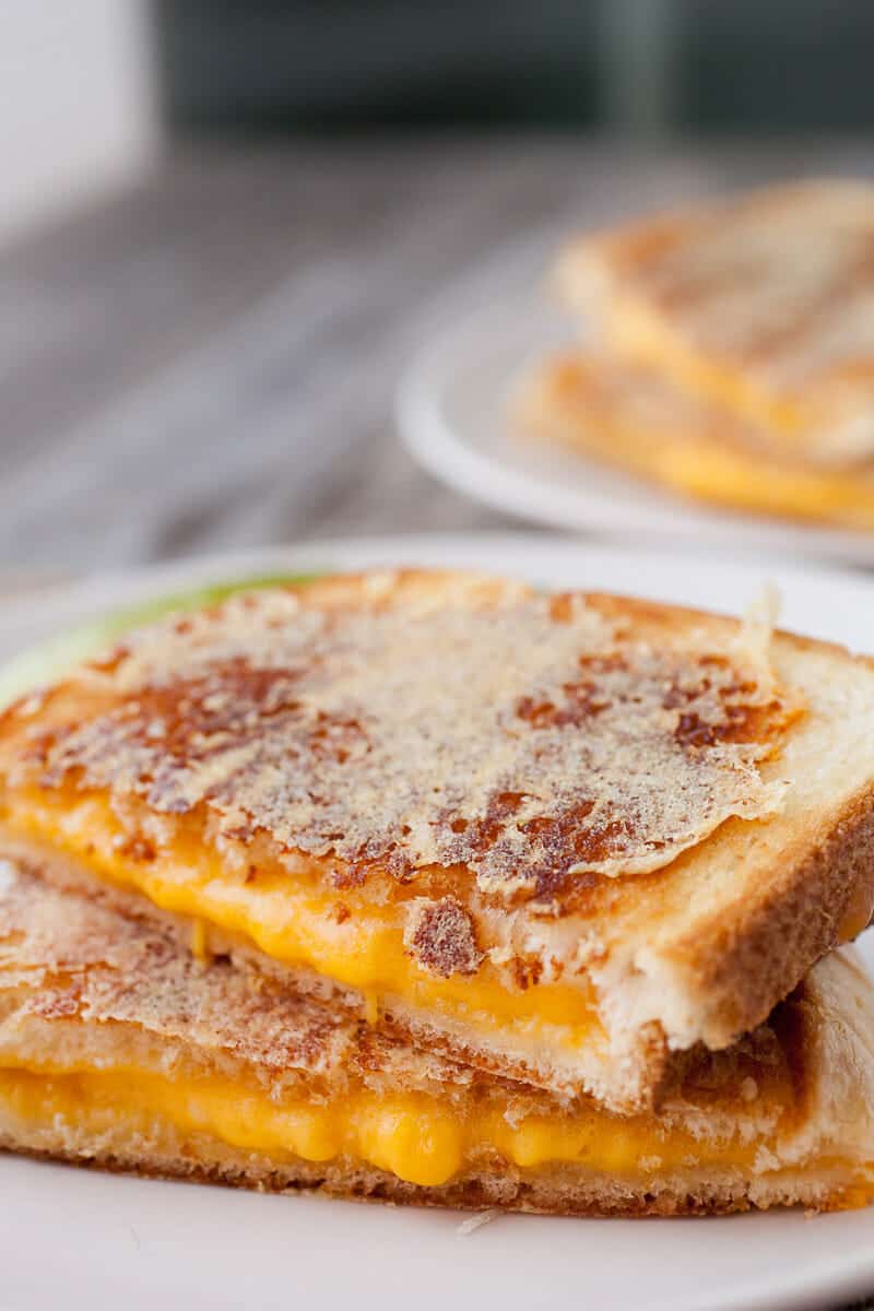 Parmesan Inside Out Grilled Cheese: This is some upper level grilled cheese sandwich business. After you cook the sandwich, coat it with shredded parmesan and cook it a second time until the crust is crispy. Crazy good.