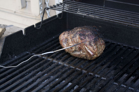 low heat - Grilled Leg of Lamb