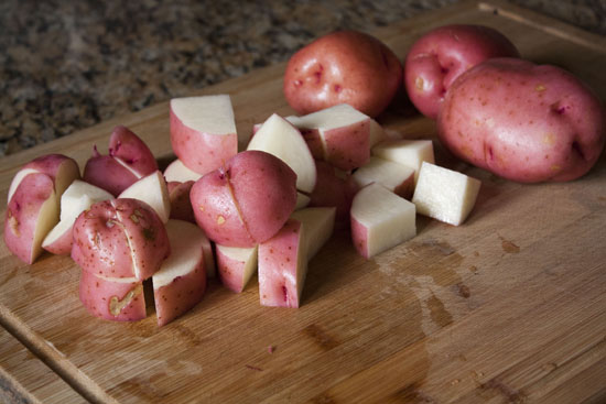potatoes for Bangers and Mash