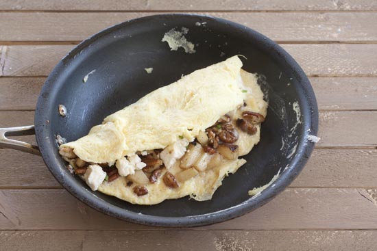 fold the Apple Pecan Omelet