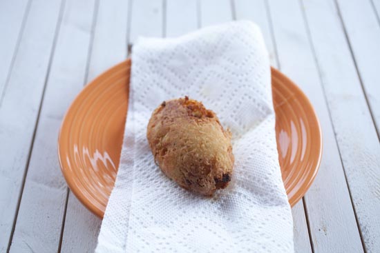 fried golden brown - Papas Rellenas