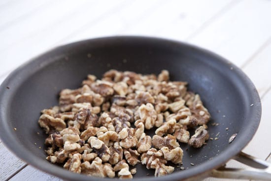 toasted nuts for Pumpkin Pie Crepes