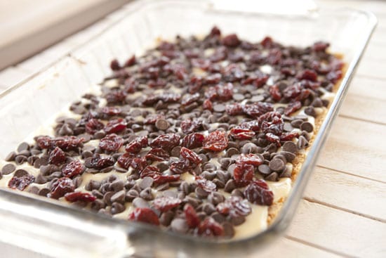 cherry topping on Chocolate Cherry Bars