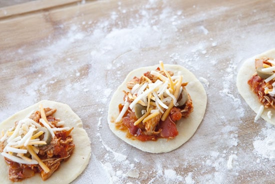 cheese on Pulled Chicken Empanadas