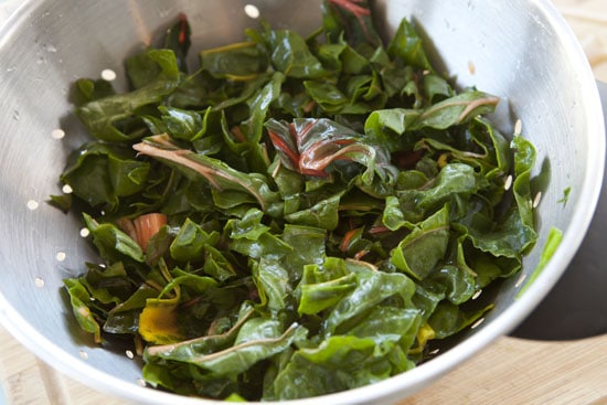 ripped chard for Sausage and Chard Calzones