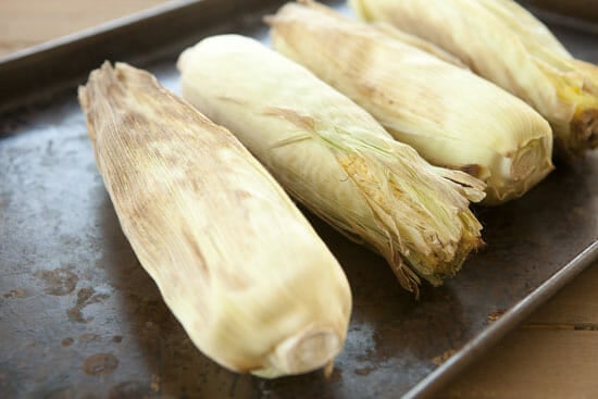 charred corn for Elote Dip.