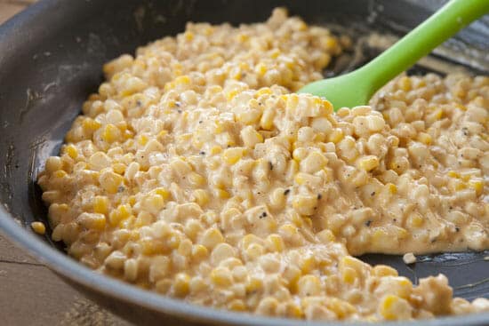 Finished Elote dip in the skillet.