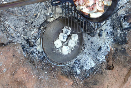 baking Campfire Cinnamon Rolls