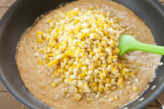 simmering the Elote Dip.