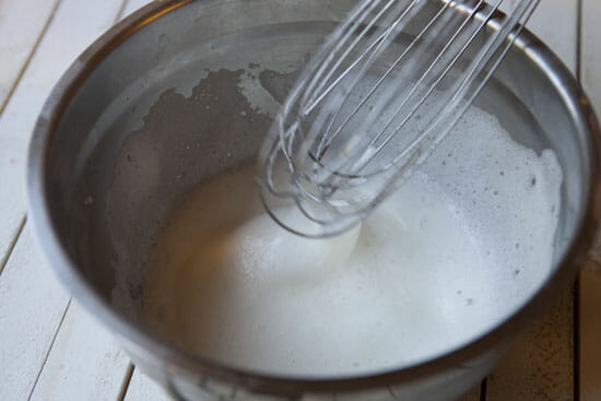 whisking whites.