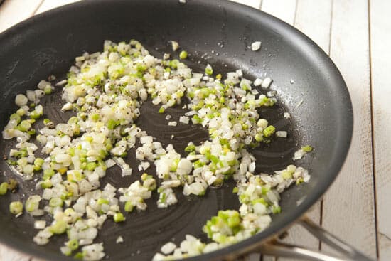 Cooking the onions.