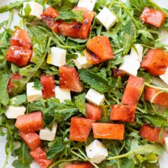 Grilled Watermelon Salad on a plate.