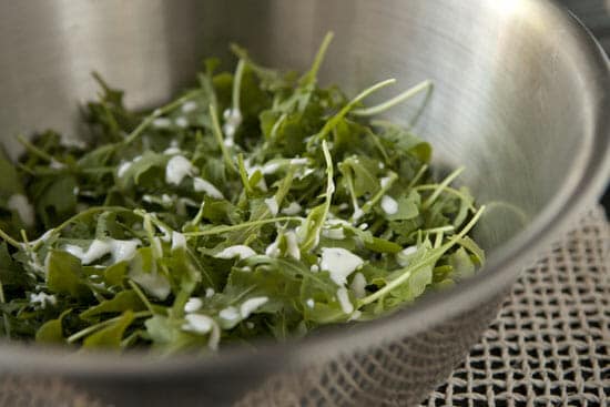 Arugula tossed - Roasted Brussel Sprout Salad