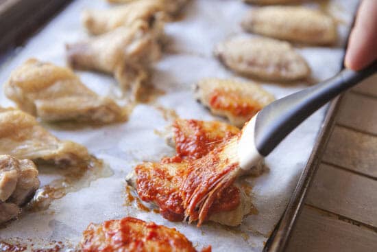 Sort of a glaze - Spicy Baked Parmesan Wings