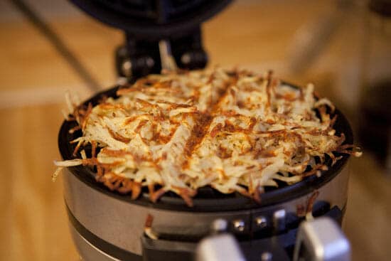 Halfway done - Waffle Maker Hash Browns